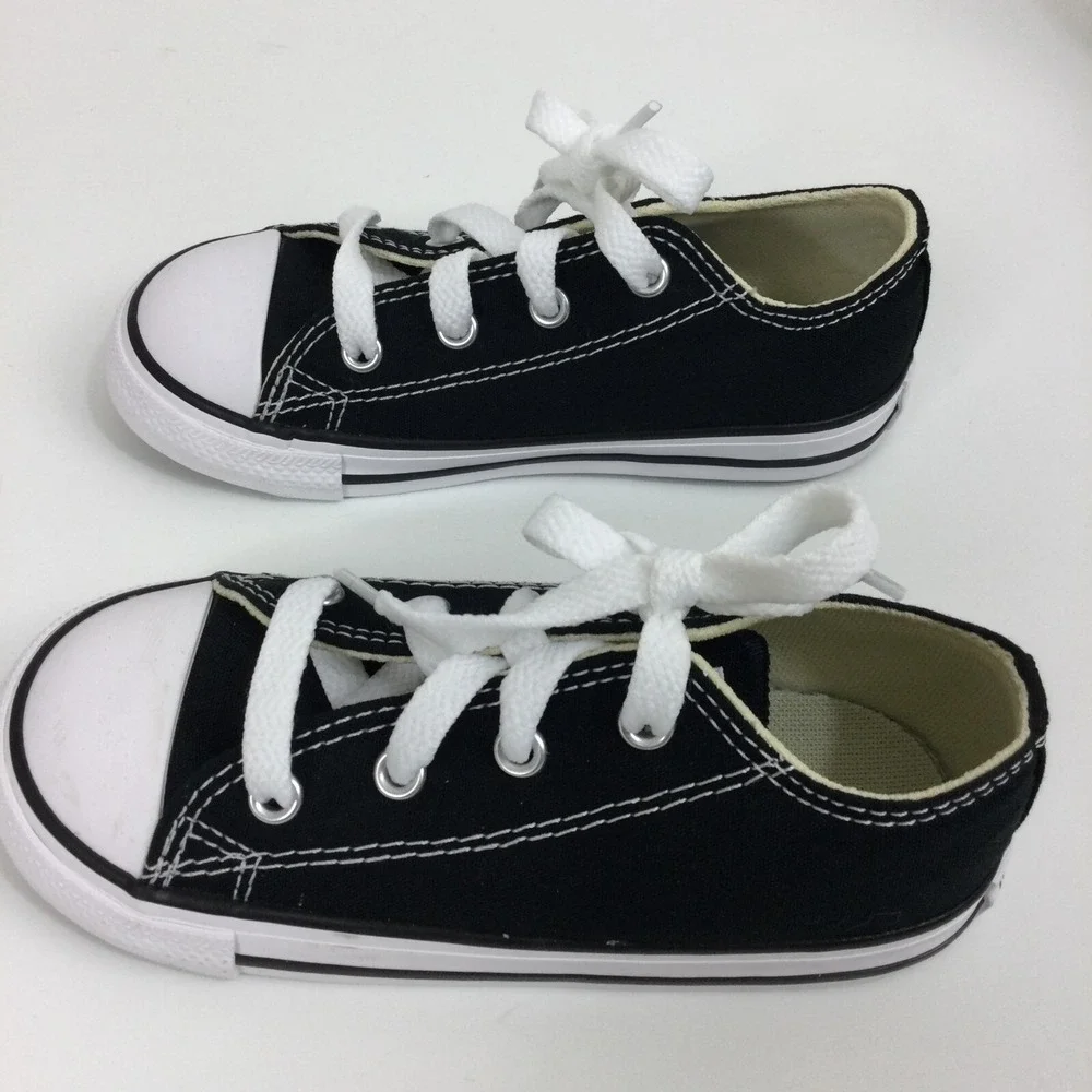 Converse Infant All Star Chuck Taylor Low Top Ox Unisex Sneaker Shoes Black 9 US